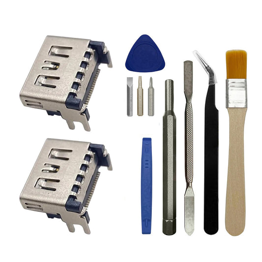 Onyehn PS5 HDMI Port Socket Interface Connector Replacement Part for Sony PlayStation 5 PS5 with Repair Tools(2 Pack)