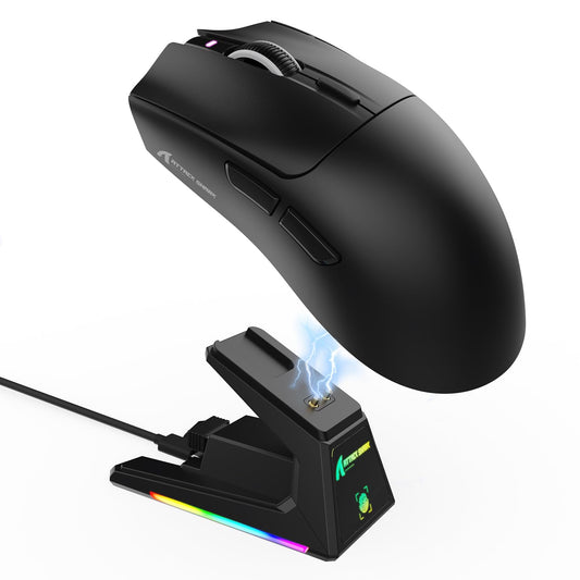 ATTACK SHARK X1 Ultralight Wireless Gaming Mouse - 40000DPI, RGB Charging Dock, Optical Switch, Black