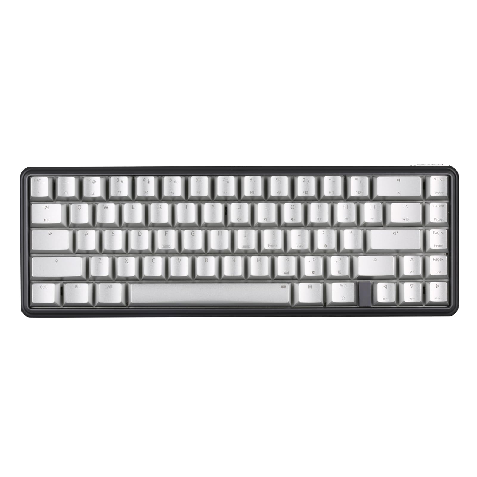 IROK CD67 RGB 60% Mechanical Gaming Keyboard - Hot-Swappable Red Switches, Wired, Full Metal Enclosure, Silver