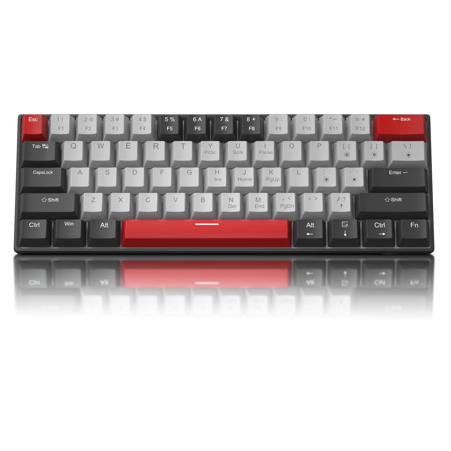 Camiysn 60% Mechanical Gaming Keyboard - Black & Gray Keycaps, Blue Switches, Mini Type-C, Powder Blue Light for Windows/Mac/PC/Laptop