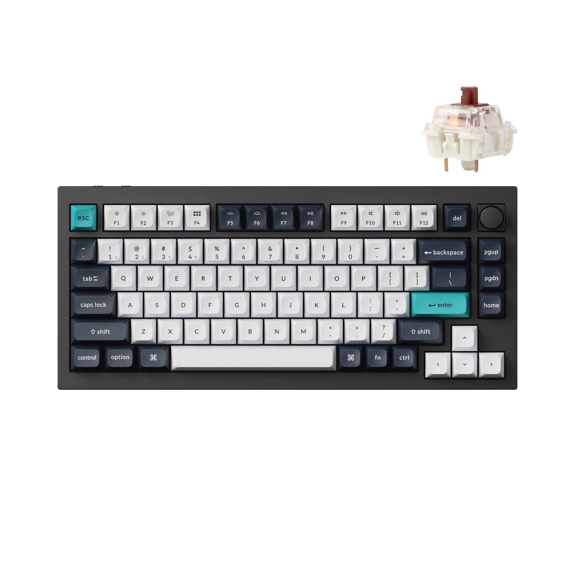 Keychron Q1 Max RGB QMK/VIA Custom Mechanical Keyboard  Hot-Swappable Full Metal Programmable Knob with Gateron Jupiter Brown Switch  2.4 GHz/Bluetooth/Wired Gaming Keyboard for Mac Windows Linux