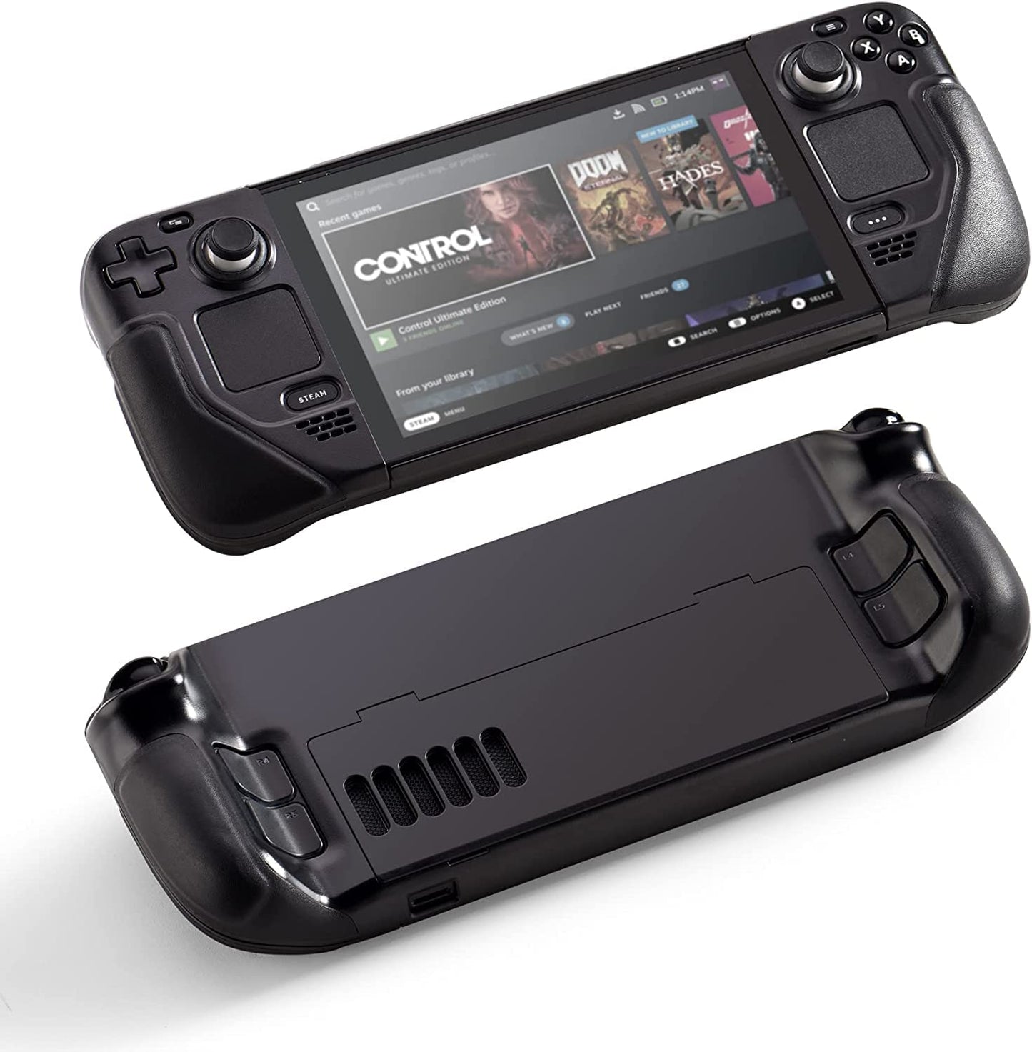 UYIYE Kickstand Case for Steam Deck - Protective, Reliable, Black, Model CASE-STEAM-FT02, Made of Acrylonitrile Butadiene Styrene