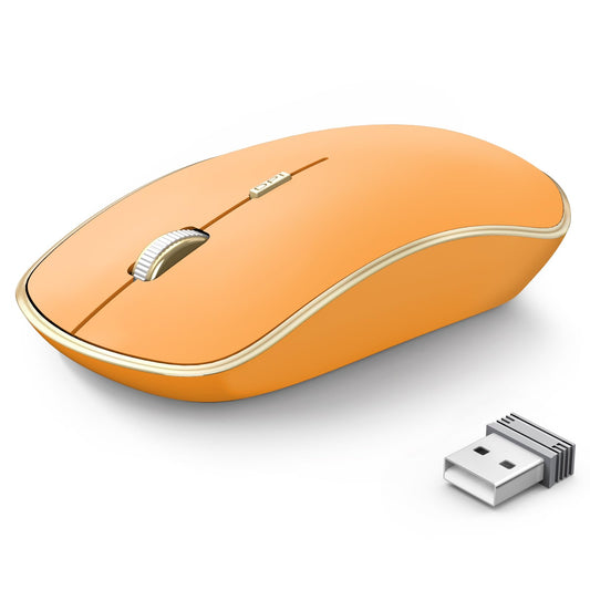 JOYACCESS Wireless Mouse - 2.4G, Silent Click, 3200 DPI, Orange, Model XRF-M1B-OG - Ideal for Laptop, Mac, PC, Notebook