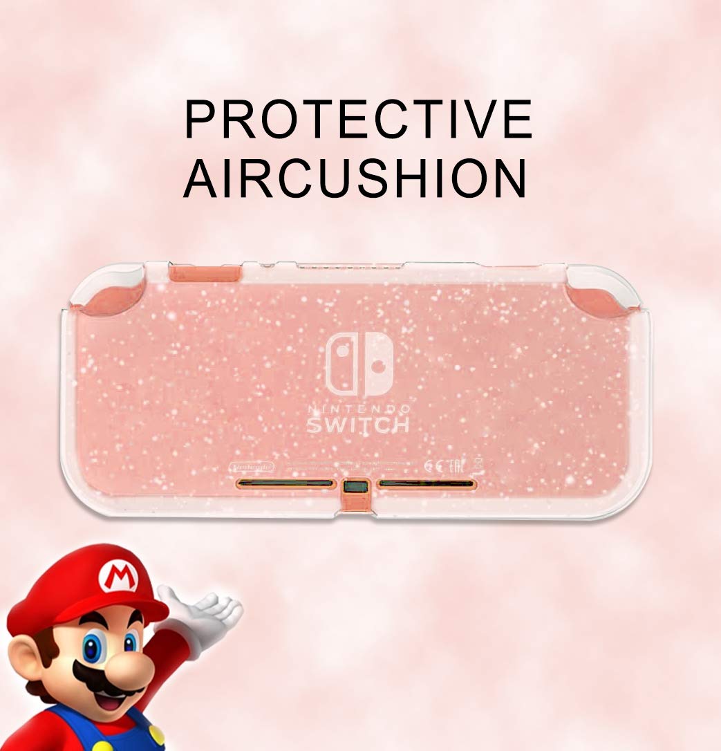 Moxiaomo Nintendo Switch Lite Case - Clear TPU Cover with Shock-Absorption & Anti-Scratch Protection, Glitter Bling Design