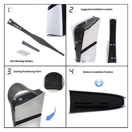 AJKTHGE Dust Cover Net for PS5 Pro - Full Black, Anti-Dust, Heatsink Barrier, Compatible with Optical & Digital Versions