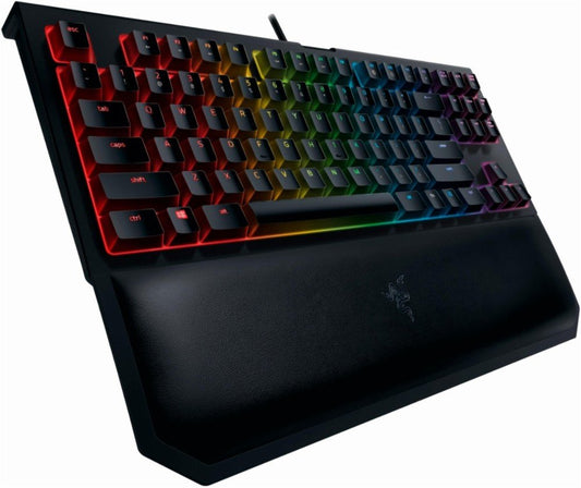 Razer BlackWidow TE Chroma v2 TKL Mechanical Gaming Keyboard - Yellow Switches, RGB Lighting, Black