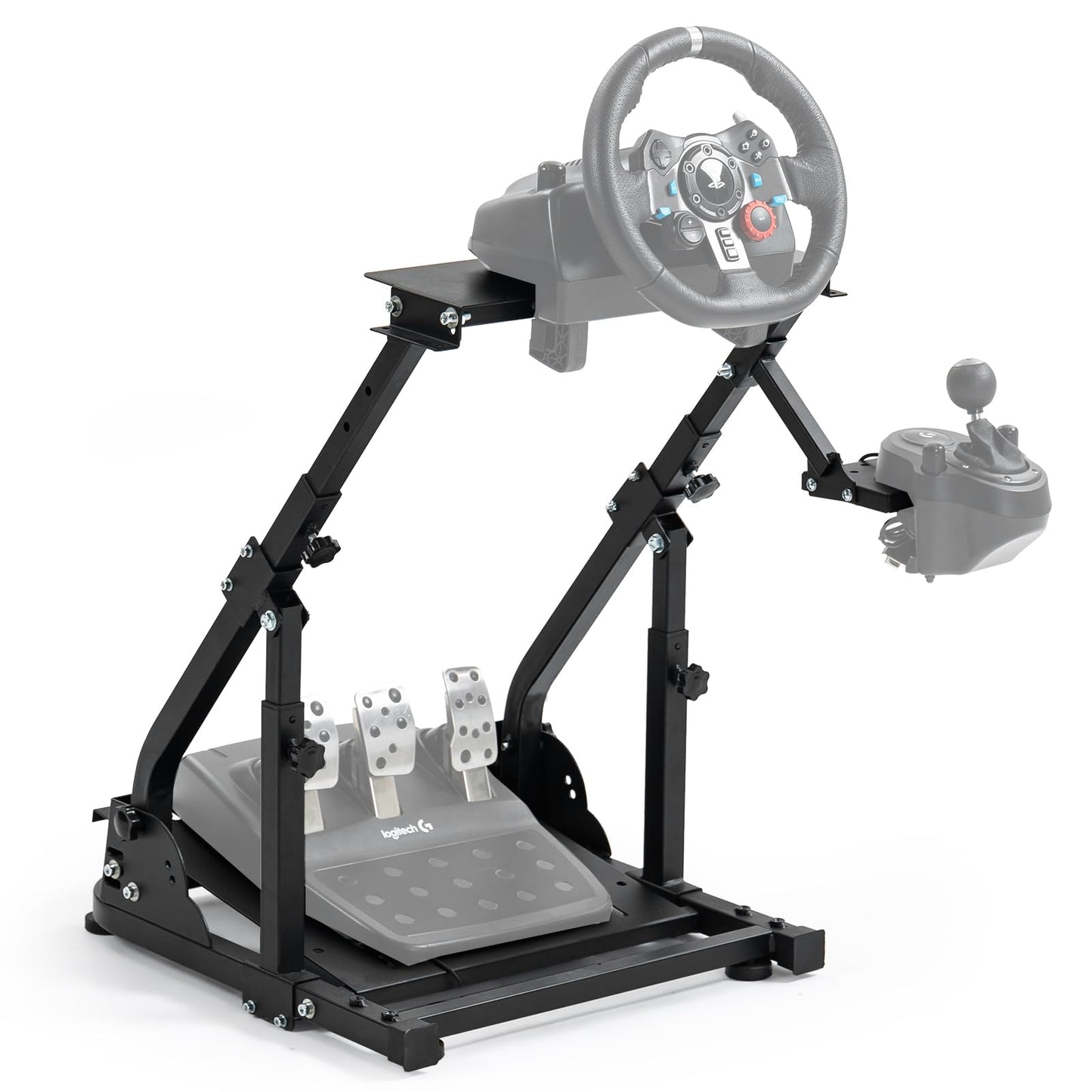 Marada Sim Racing Wheel Stand - Adjustable Height & Angle for Logitech G25/G27/G29/G920/G923, Thrustmaster T300/T248, Black, Model: raing rig 31