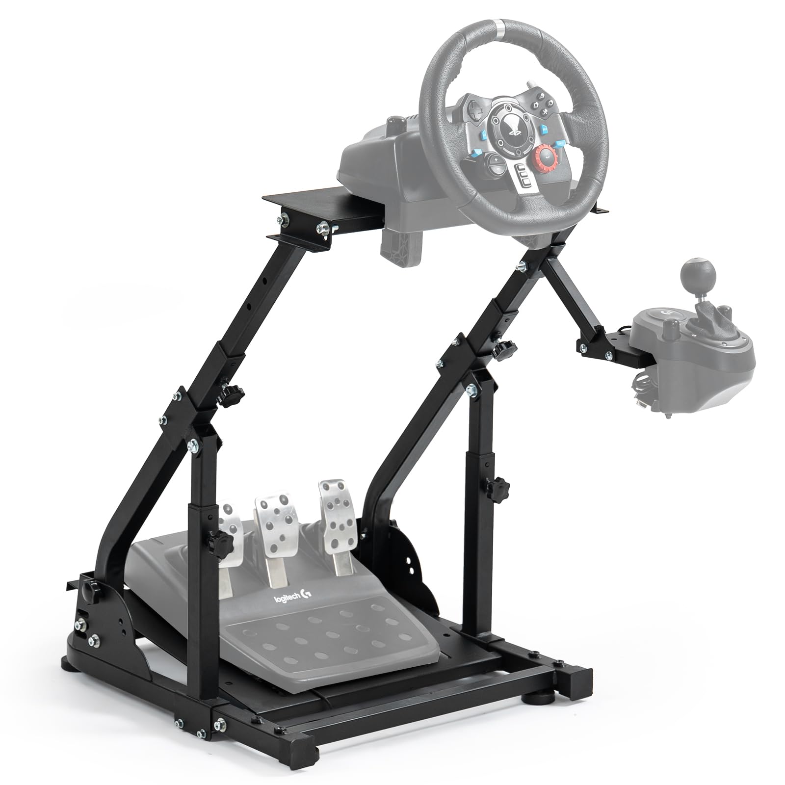 Marada Sim Racing Wheel Stand - Adjustable Height & Angle for Logitech G25/G27/G29/G920/G923, Thrustmaster T300/T248, Black, Model: raing rig 31