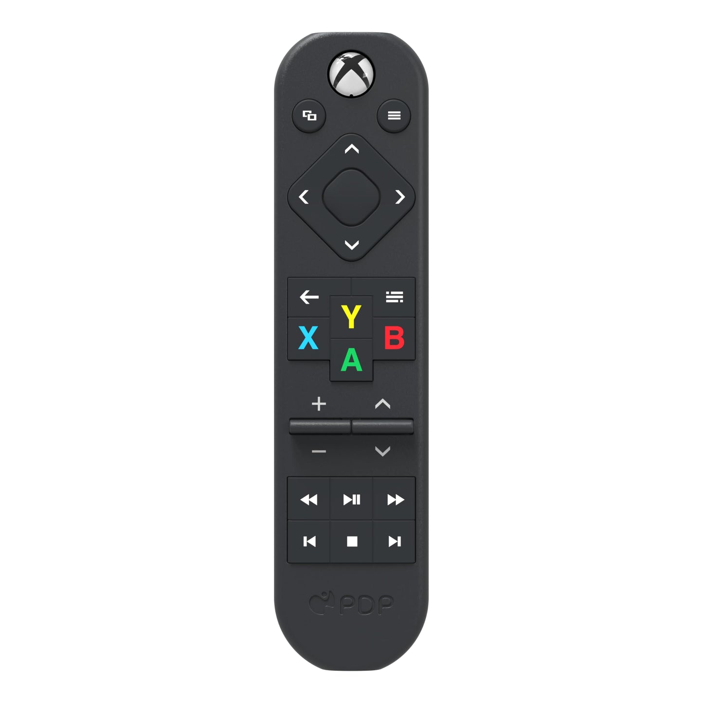 PDP Xbox Gaming Media Remote Control - Solar Powered, Compact, Black, Model 049-044