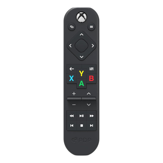 PDP Xbox Gaming Media Remote Control - Solar Powered, Compact, Black, Model 049-044