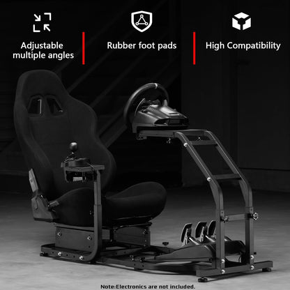 Dardoo G29 Racing Simulator Cockpit - Adjustable Race Seat, Fits Logitech G920/G923, Thrustmaster T150/T300RS, 48.5x24.7x41 in