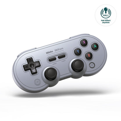 8Bitdo SN30 Pro Bluetooth Controller - Hall Effect Joystick, Compatible with Switch, PC, Android - Gray Edition, Model 6922621505044