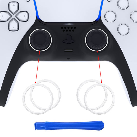 eXtremeRate White Replacement Accessories for PS5 Controller  Custom Accent Rings for PS5 Controller - Controller NOT Included