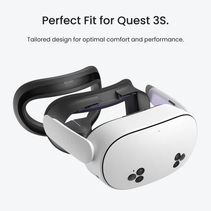 KIWI design F4 Silicone Facial Cover for Meta Quest 3S, Black, Model Q7-2P, Not Compatible with Quest 3