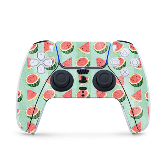MightySkins Glossy Glitter Gaming Skin for PS5 / PlayStation 5 Controller - Watermelon Patch | Durable High-Gloss Glitter Finish | Easy to Apply and Change Style | Made in The USA