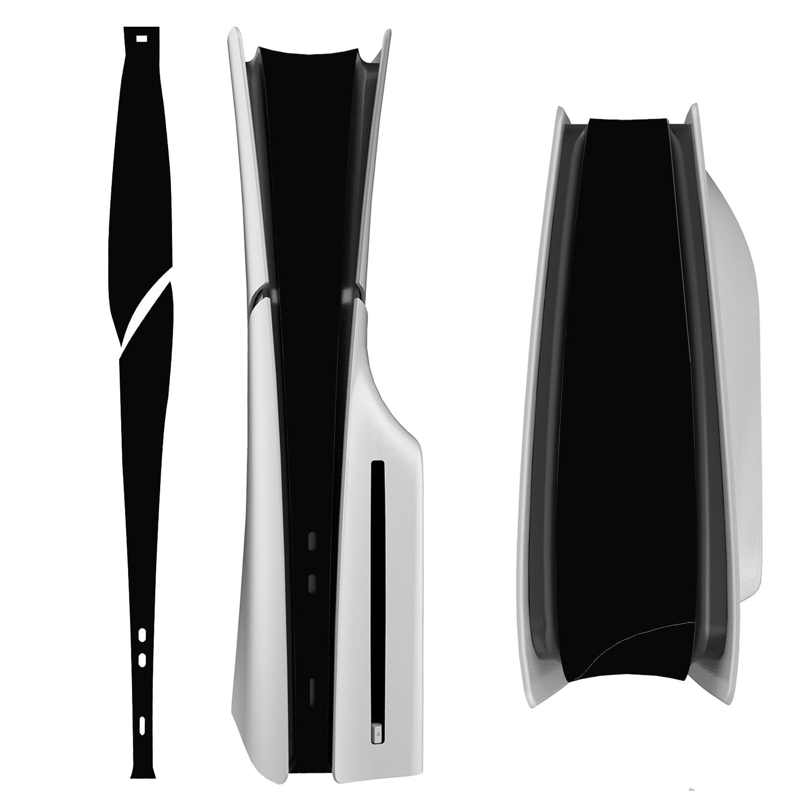 RDFJ Middle Skin Compatible with PS5 Series Console Center Sticker Matte Black (for PS5 Slim Series)