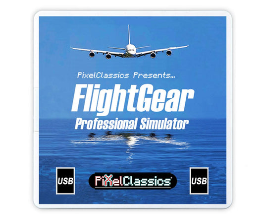 FlightGear Flight Simulator 2023 X on USB | Flight Sim Plane & Helicopter Professional Simulator Including 600 Aircraft  20 000 Real World Airports Compatible with Microsoft Windows 11 10 8 7 Vista PC