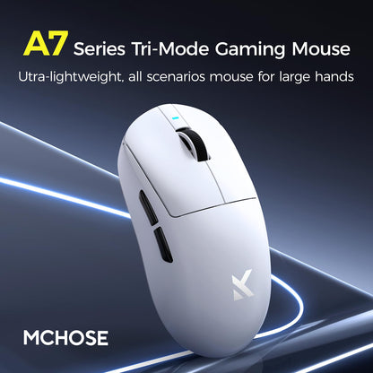 MCHOSE A7 Ultra Wireless Gaming Mouse - Tri-Mode, 42K DPI, 130 Hour Battery Life, 59g - Black