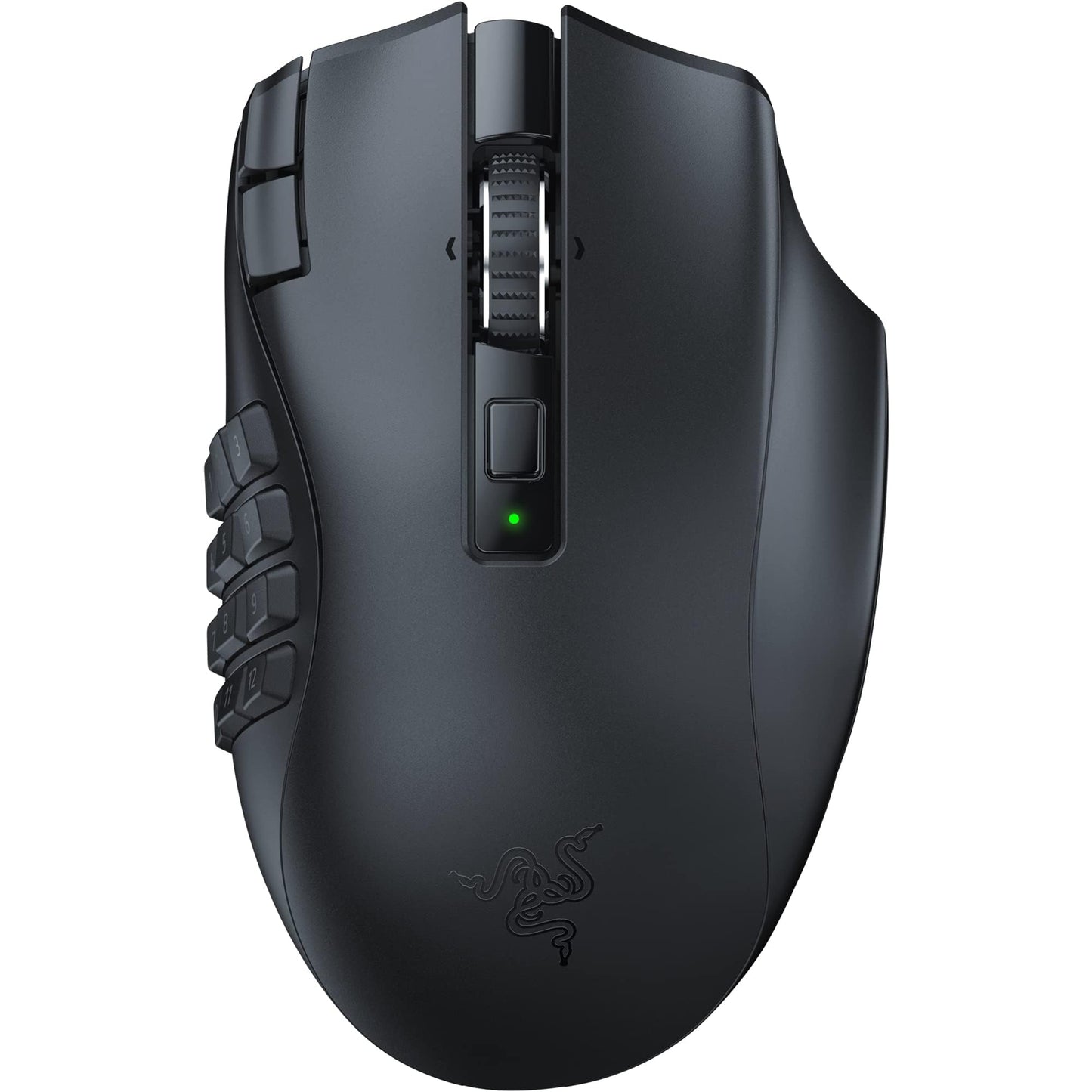 Razer Naga V2 HyperSpeed Wireless MMO Gaming Mouse - 19 Programmable Buttons, Black, Renewed