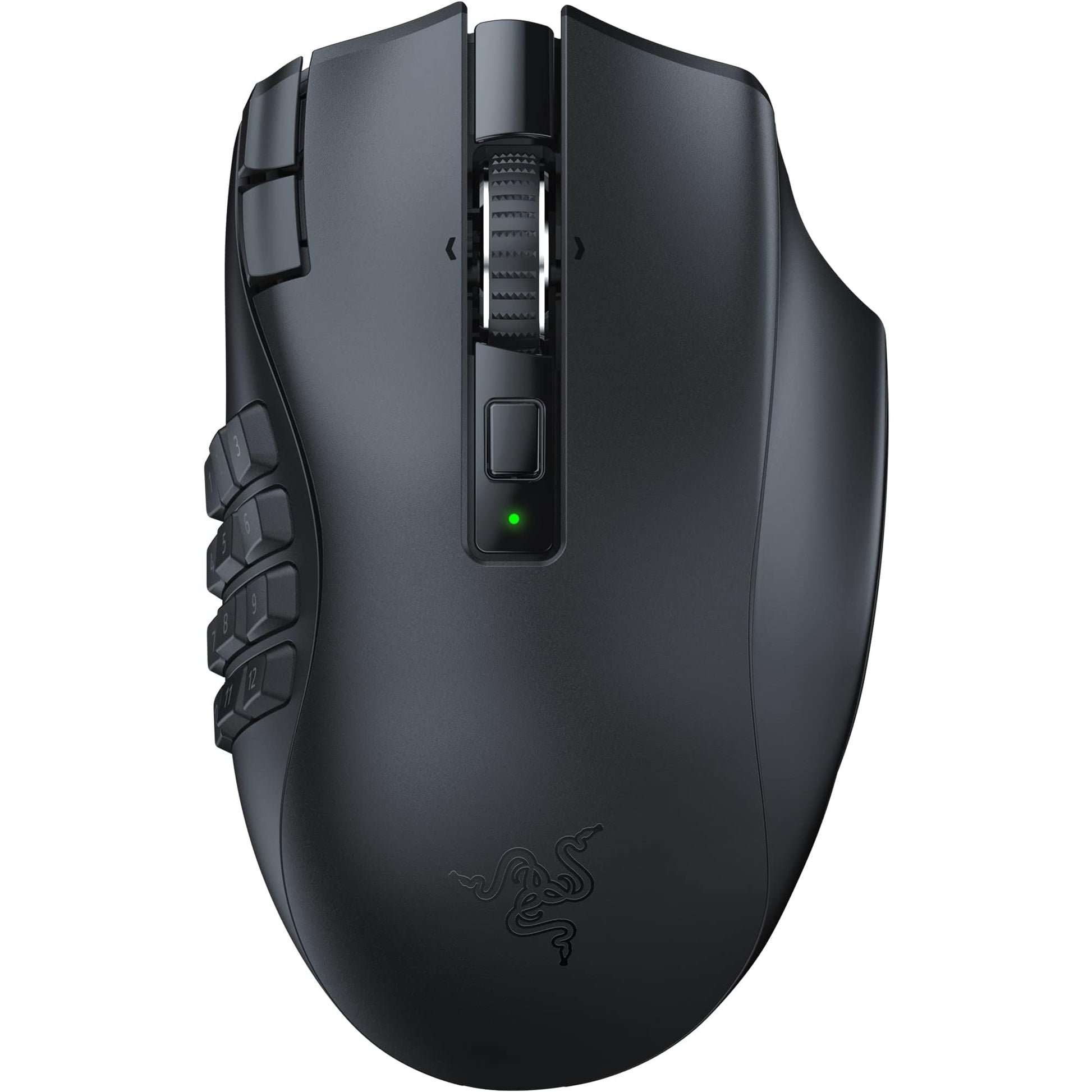 Razer Naga V2 HyperSpeed Wireless MMO Gaming Mouse - 19 Programmable Buttons, Black, Renewed