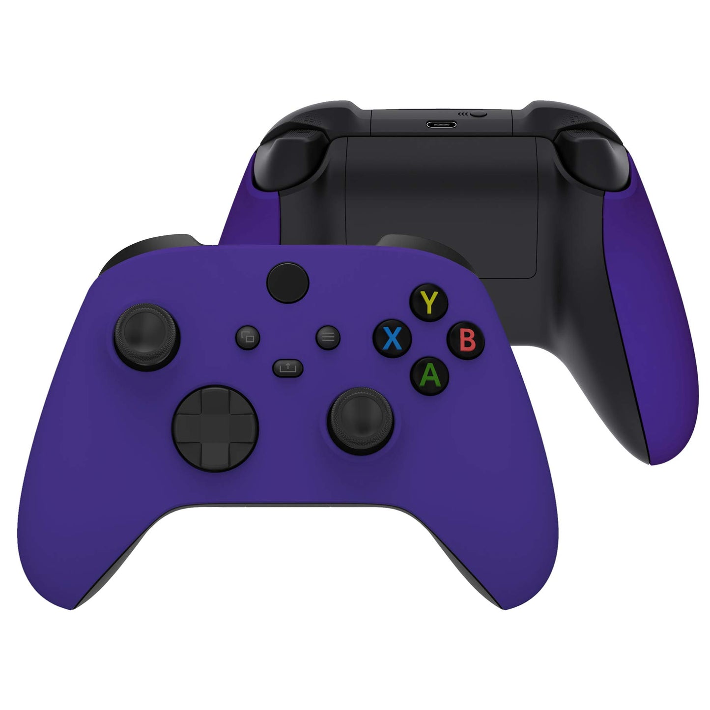 eXtremeRate Side Rails Grips Shell for Xbox Series X & S  Purple Soft Touch Grip Custom Accessories Back Panels Cover Faceplate for Xbox Core Wireless Controller [Controller Excluded]