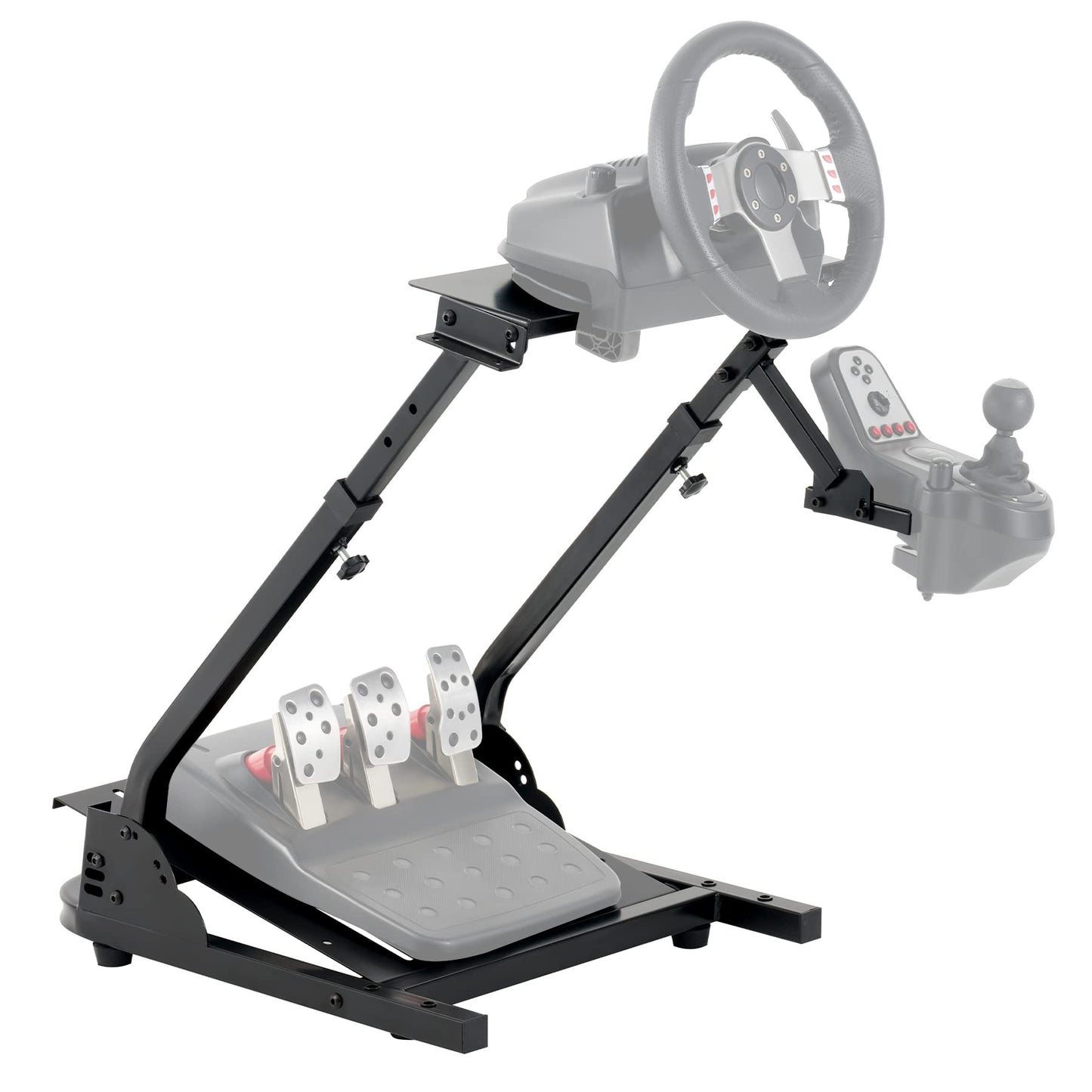 CO-Z Racing Wheel Stand - Foldable, Height Adjustable, Black, Compatible with Logitech G920/G29 & Thrustmaster T80/T150 Gaming Wheels
