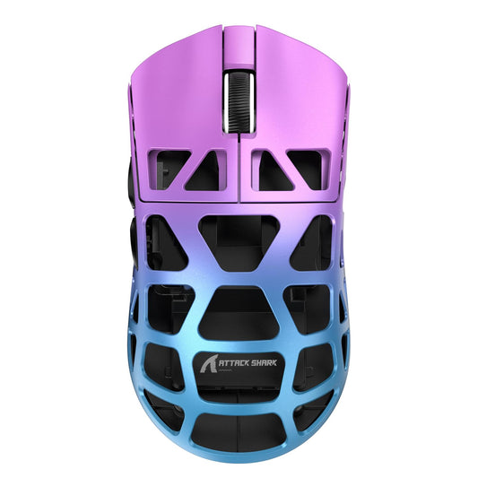R3 46g Superlight Magnesium Alloy Wireless Gaming Mouse  BT/2.4Ghz/Wired Computer Mouse  8000Hz Wireless Polling Rate  PAW3395 26K DPI Sensor  Programmable Mice  PC/Laptop/Mac (Purple&Blue)