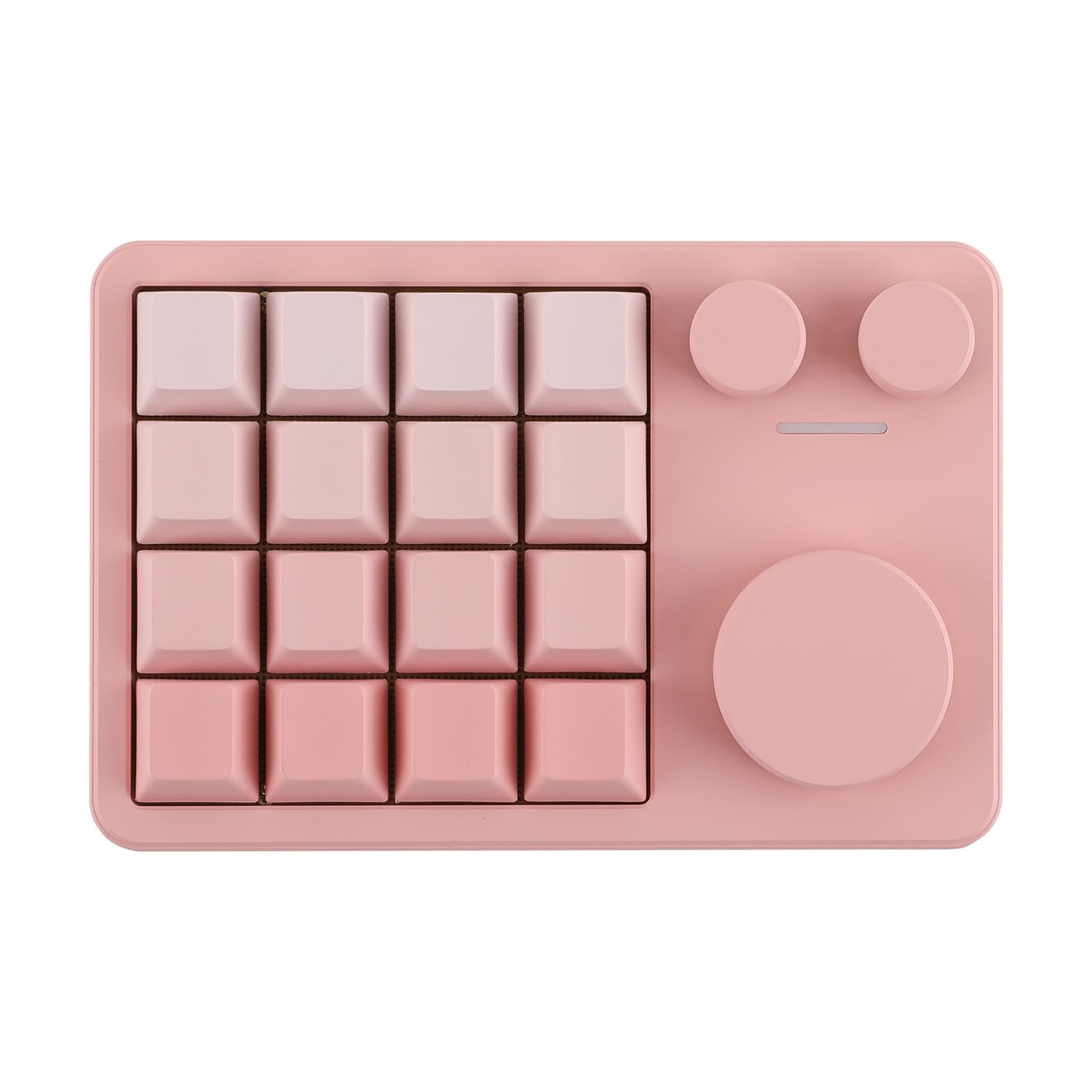 KiiBoom Cybrix 16 VIA Programmable Macro Pad - 16 Keys + 3 Knobs  Type-C Wired Aluminum Numpad  Hot-Swappable PCB  RGB Backlight  Lightweight & Portable Numeric Keypad for Windows & Mac (Pink)