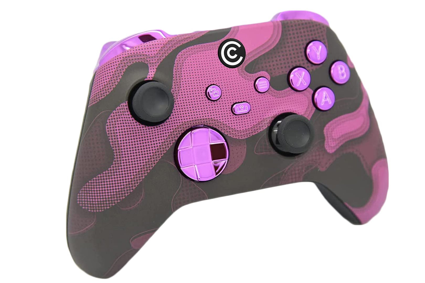 Custom Controllerzz Wireless Controller for PC & Xbox - Purple Camo with Chrome Inserts