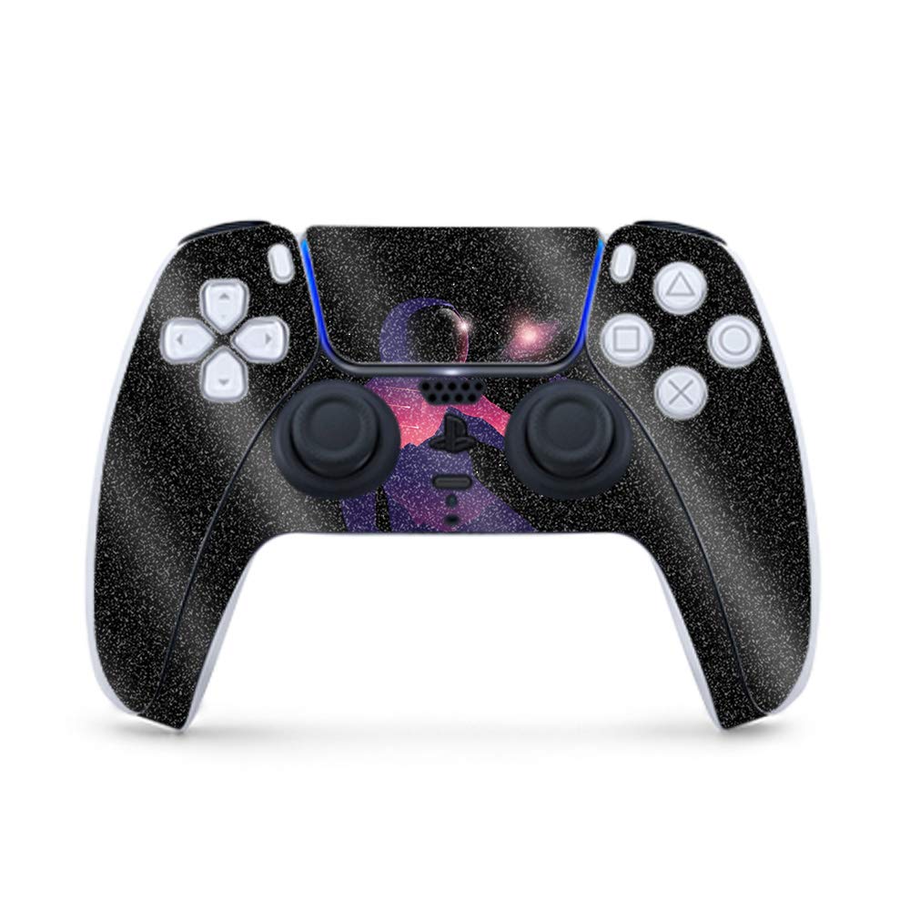 MightySkins Glossy Glitter Gaming Skin for PS5 / PlayStation 5 Controller - Astronaut | Durable High-Gloss Glitter Finish | Easy to Apply and Change Style | Made in The USA