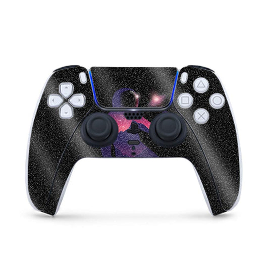 MightySkins Glossy Glitter Gaming Skin for PS5 / PlayStation 5 Controller - Astronaut | Durable High-Gloss Glitter Finish | Easy to Apply and Change Style | Made in The USA