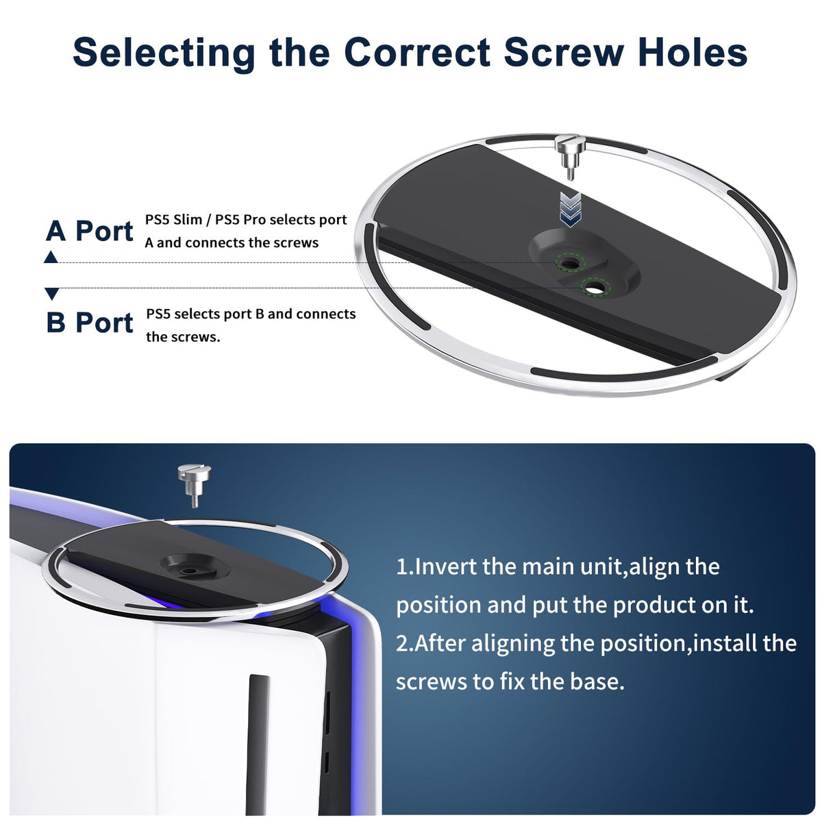 Zaievo PS5 Pro Vertical Stand - Black Aluminium Alloy Console Bracket with Anti-Slip Pads, Space Saving Design, Size S