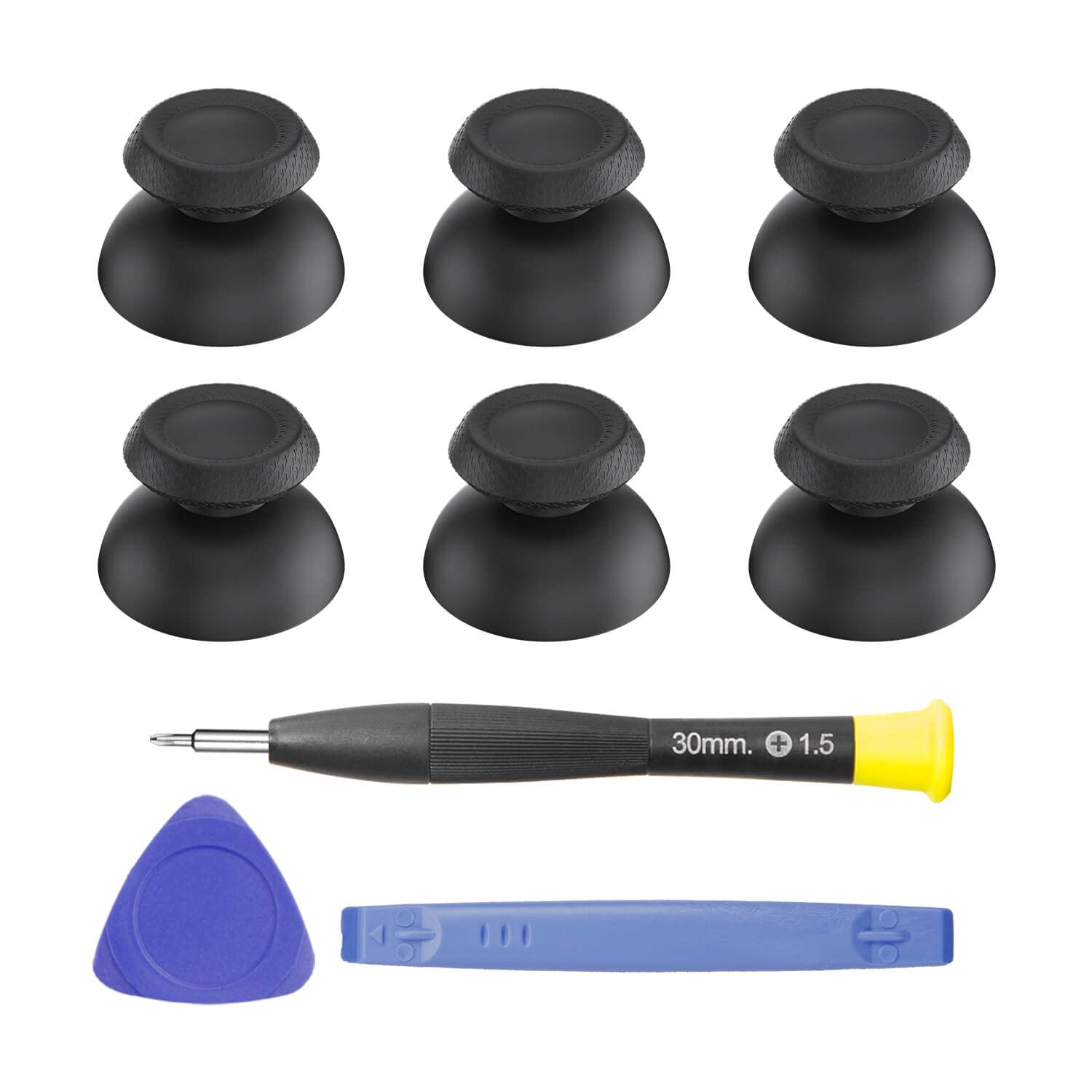 Aukuoy Replacement Thumbsticks for PS5 Controller  Analog Joysticks Grip Replacement Parts with Repair Kit for PlayStation 5 Dualsense Controller  Black