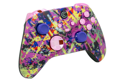 Custom Controllerzz Wireless Controller for Xbox Series X/S, Xbox One & PC - Neon Drip & Pink Chrome Inserts