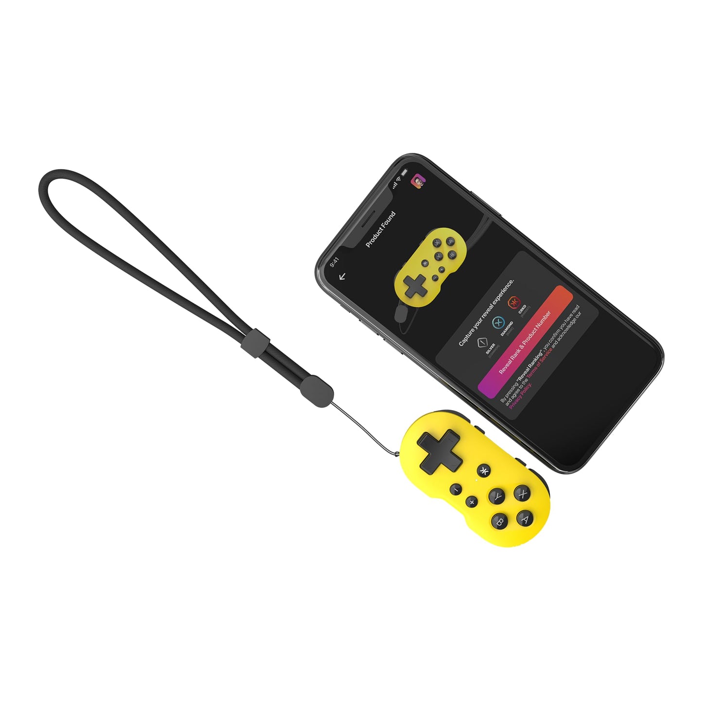 CRKD ATOM Keychain Controller - Mini, Yuzu Yellow, Compatible with Nintendo Switch, PC, Mac, Mobile, Smart TV