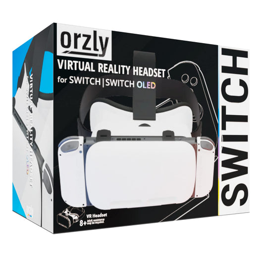 Orzly VR Headset for Nintendo Switch & OLED - Adjustable Lens, White, Gift Boxed Edition, Model 2NSW-VRHEADSETWHT