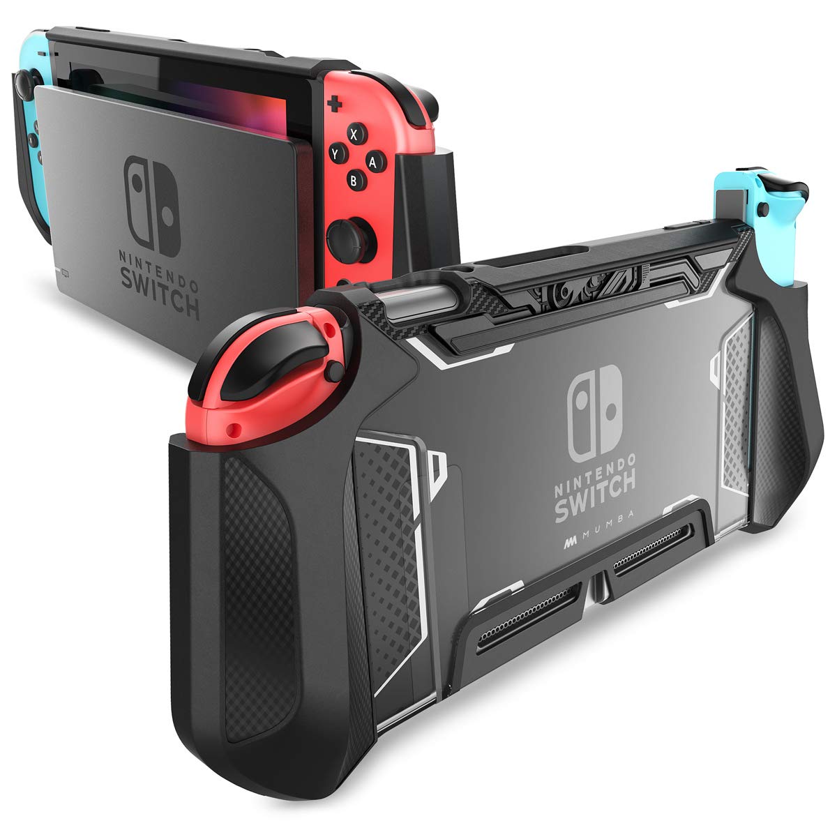 Mumba Dockable Case for Nintendo Switch - Blade Series TPU Grip, Ergonomic Design, Black