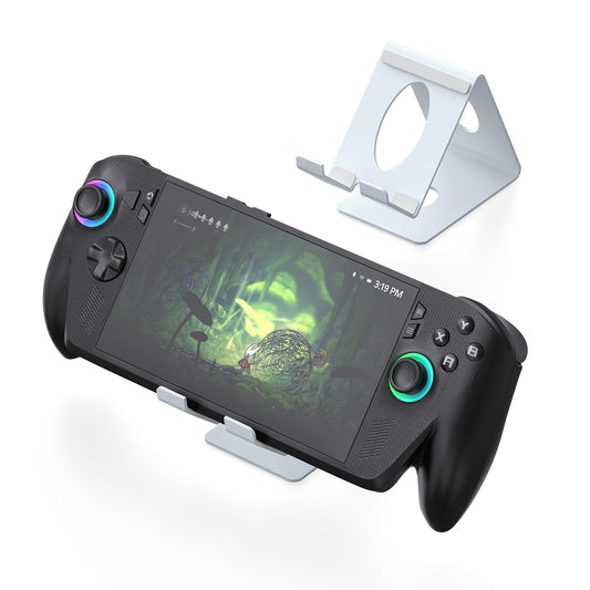 EJGAME Desktop Stand Compatible with ROG Xbox Ally/Ally X/PlayStation Portal/Steam Deck/ROG Ally/X/Switch 2 Desktop Handheld Game Console Holder with Anti-Slip Silicone Pad (White)
