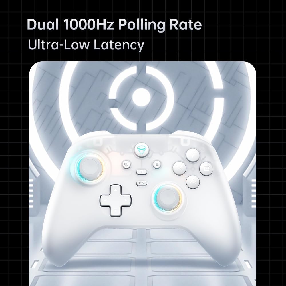 Machenike G3V2 Bluetooth Controller - RGB Lighting, Hall Effect Joysticks, 1000mAh Battery, Programmable Buttons, Black