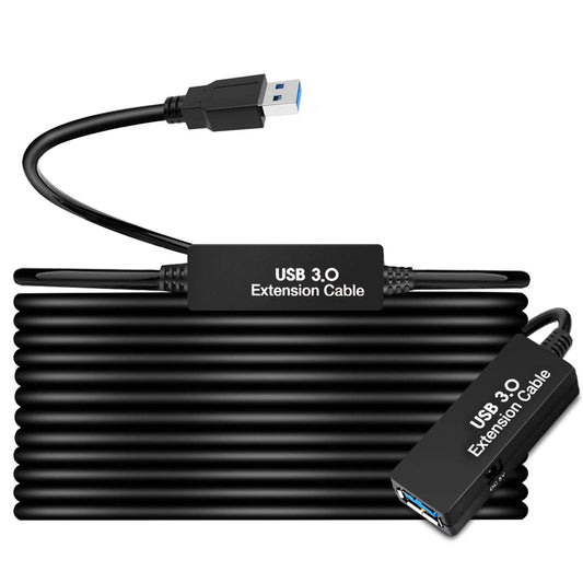 W WDX MAST DYNAPOINT LIMITED 50FT USB 3.0 Extension Cable Active Type A-Male to A-Female Extender Cord  2 Signal Boosters Compatible Oculus Quest 2/3 VR Printer  Webcam Xbox  PS4 and More 