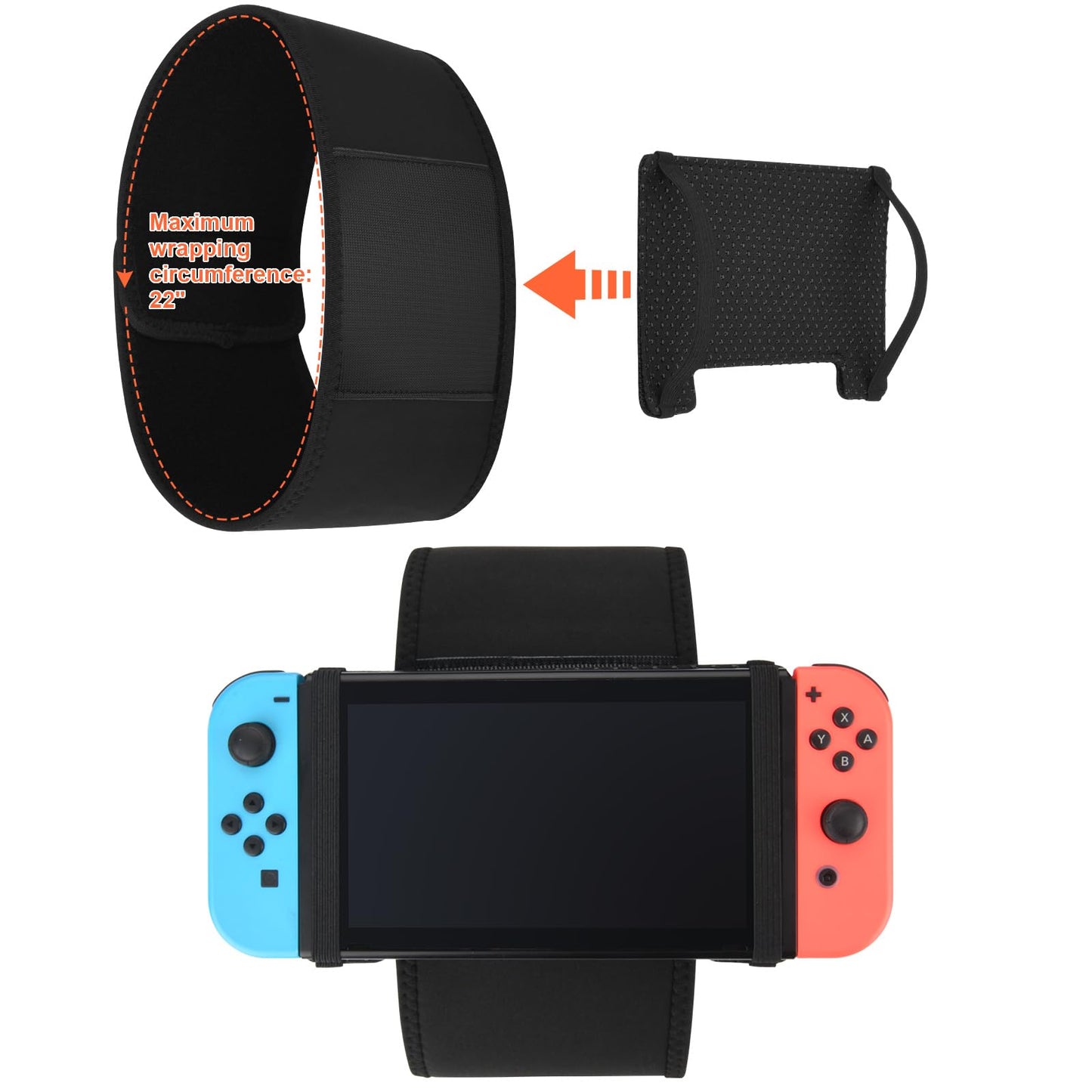 Cosmos Car Headrest Mount Holder for Nintendo Switch & Mini Tablets, Black, Model 1201, Silicone Material