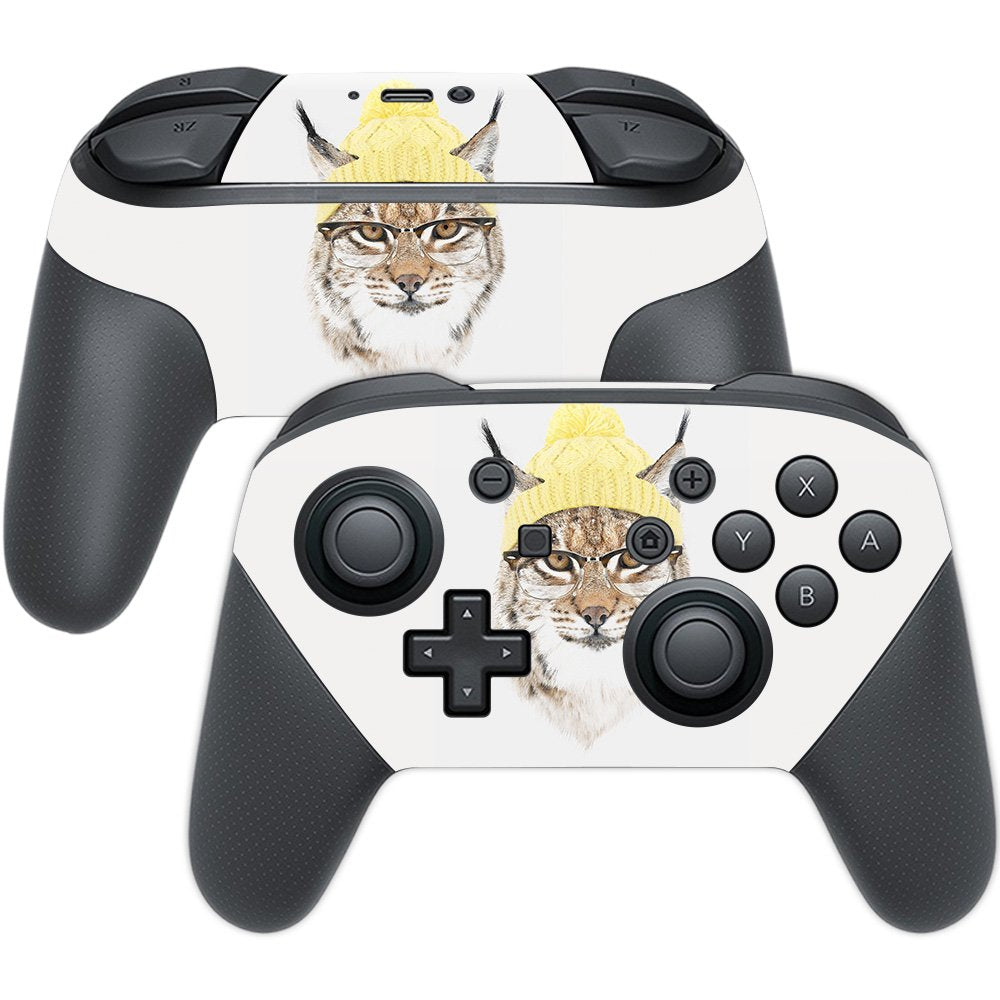MightySkins Skin Compatible with Nintendo Switch Pro Controller - Hipster Lynx | Protective, Durable, and Unique Vinyl Decal wra