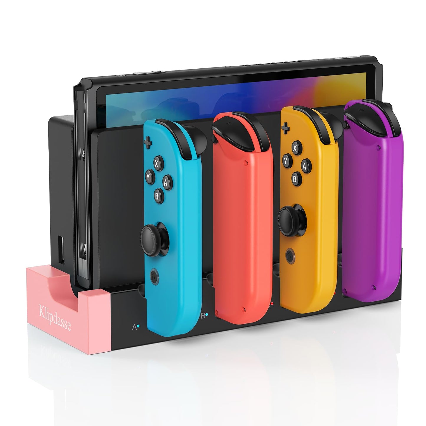 Switch Charging Dock for Nintendo Switch & OLED - Joycon Charging Dock  Fast Charging with Indicator  Charger Stand Station for 4 Joycon Controllers