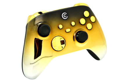 Custom Controllerzz Wireless Controller - Xbox Series X/S, Xbox One, PC - Gold Fade & Gold Chrome Inserts