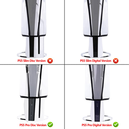 PlayVital PS5 Pro Vertical Dust Cover - Waterproof Transparent Protector Sleeve for Disc & Digital Edition, Model SKTPFM002