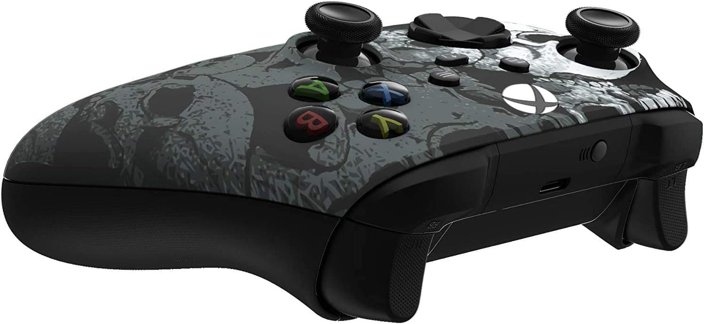 Custom Controllerzz Wireless Controller for Xbox Series X/S - Soft Touch Feel, X/S Black Skullz Design