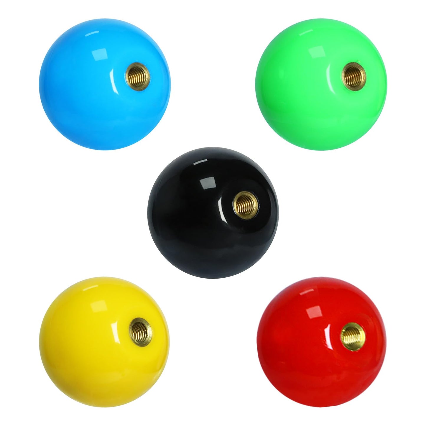 Gallipower 5PCS Joystick Head Arcade Joystick Ball Top Handle Rocker Round Head Arcade Kit DIY Replacement Parts(5 colors)