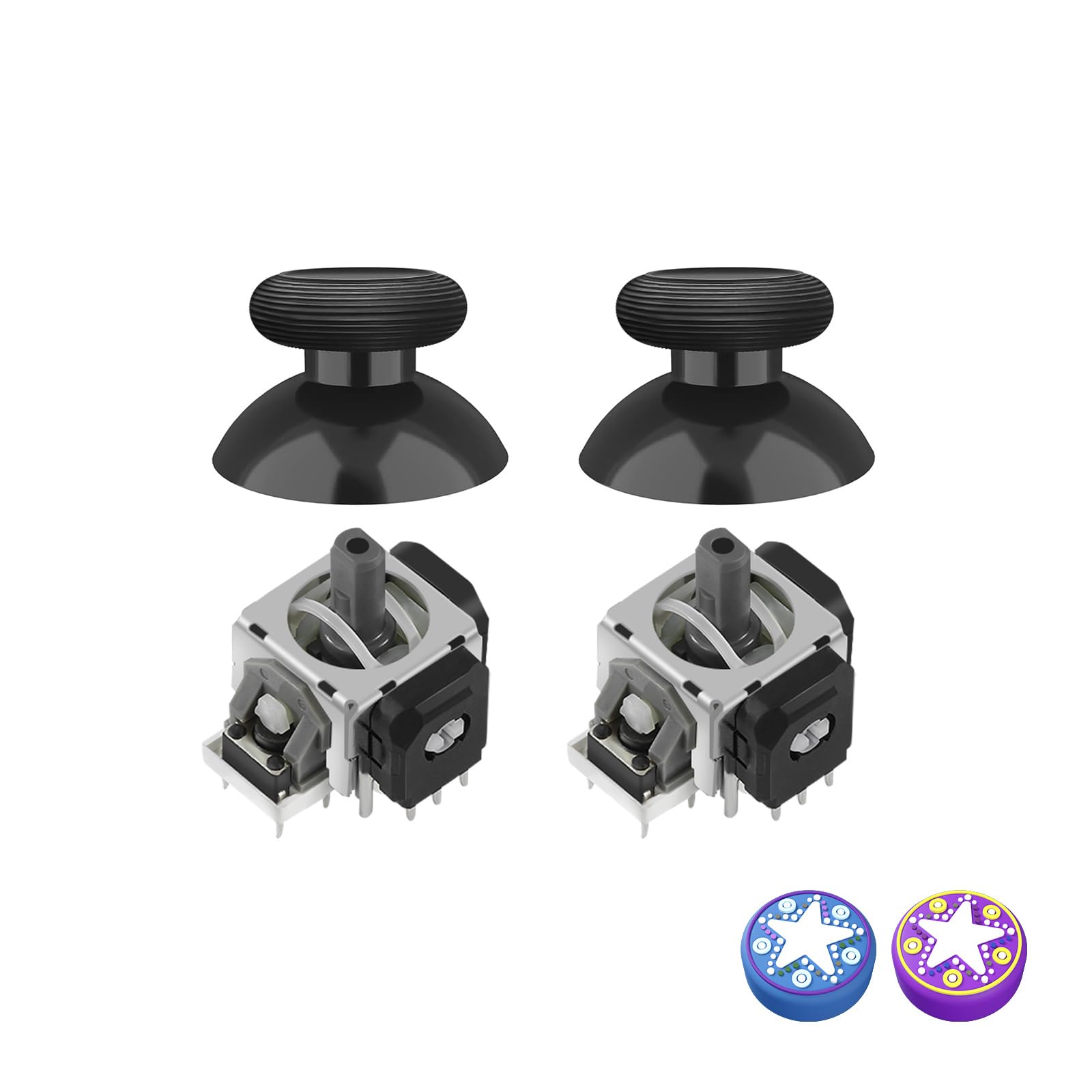 AKNES GuliKit TMR Electromagnetic Joysticks Replacement for Switch Pro Controller  Thumbstick Grips for Switch Pro Controller  Thumbstick Caps Included