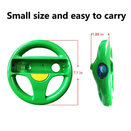 DOYO Steering Wheel for Nintendo Wii & Wii U - 2 Pack Racing Wheels (Red+Green)