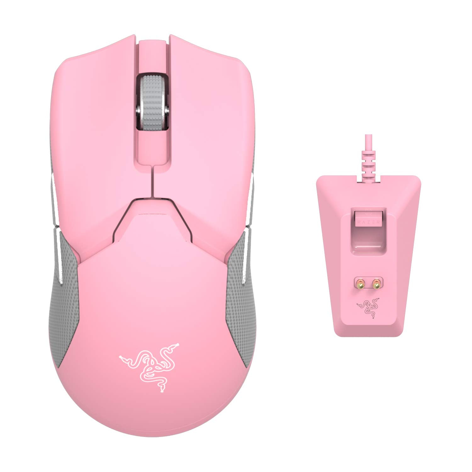 Razer Viper Ultimate Wireless Gaming Mouse with RGB Dock - 20K DPI, 70 Hr Battery, 78g - Quartz Pink